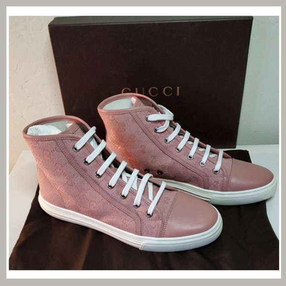 Gucci Shoes - Gucci Pink High Top Sneakers Size 8.5